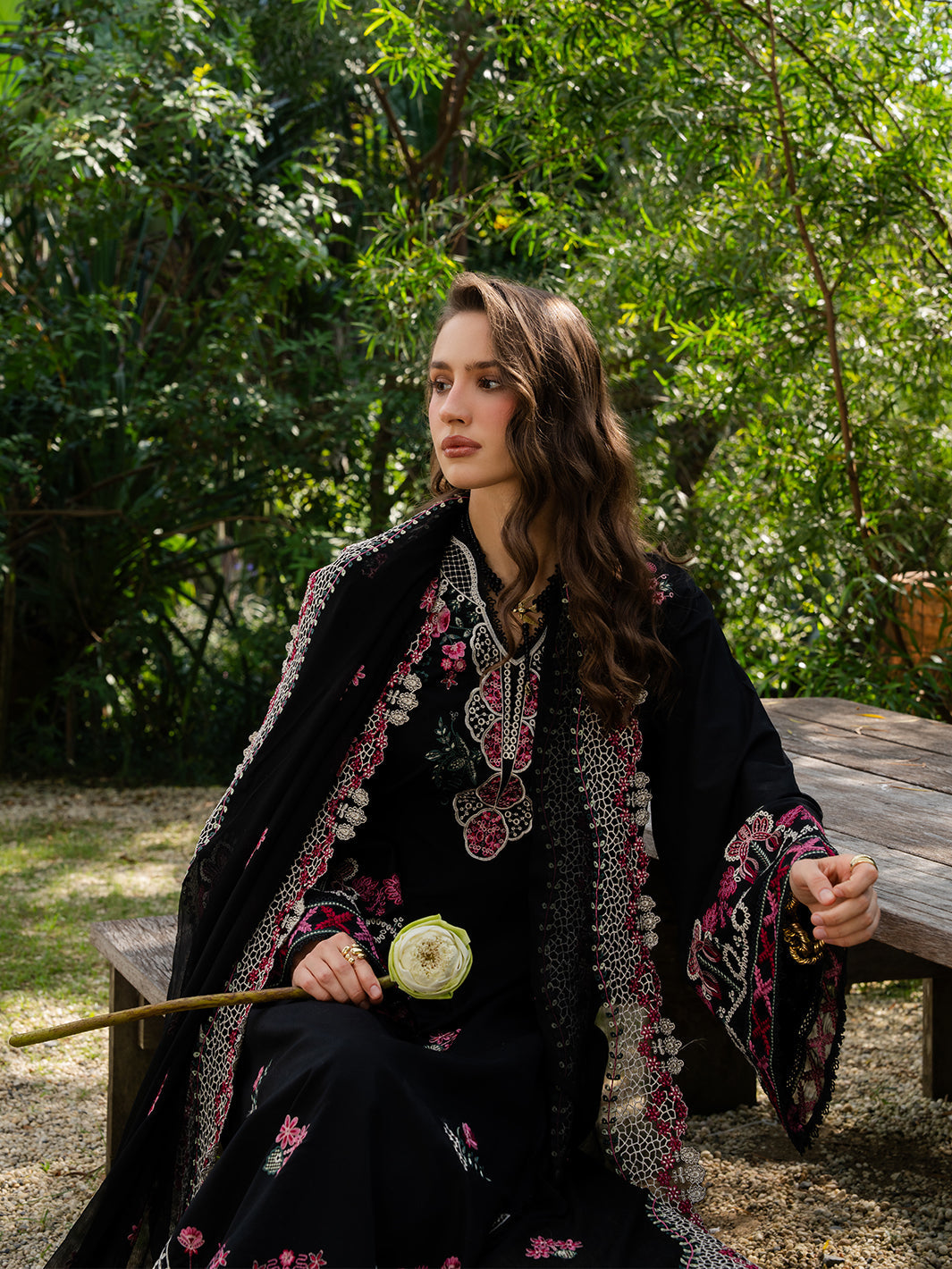 YARDS-Premium 3 Piece Lawn EMBROIDERED SHIRT WITH KHADDI NET EMBROIDERED DUPATTA AND TROUSER-BIC-4852