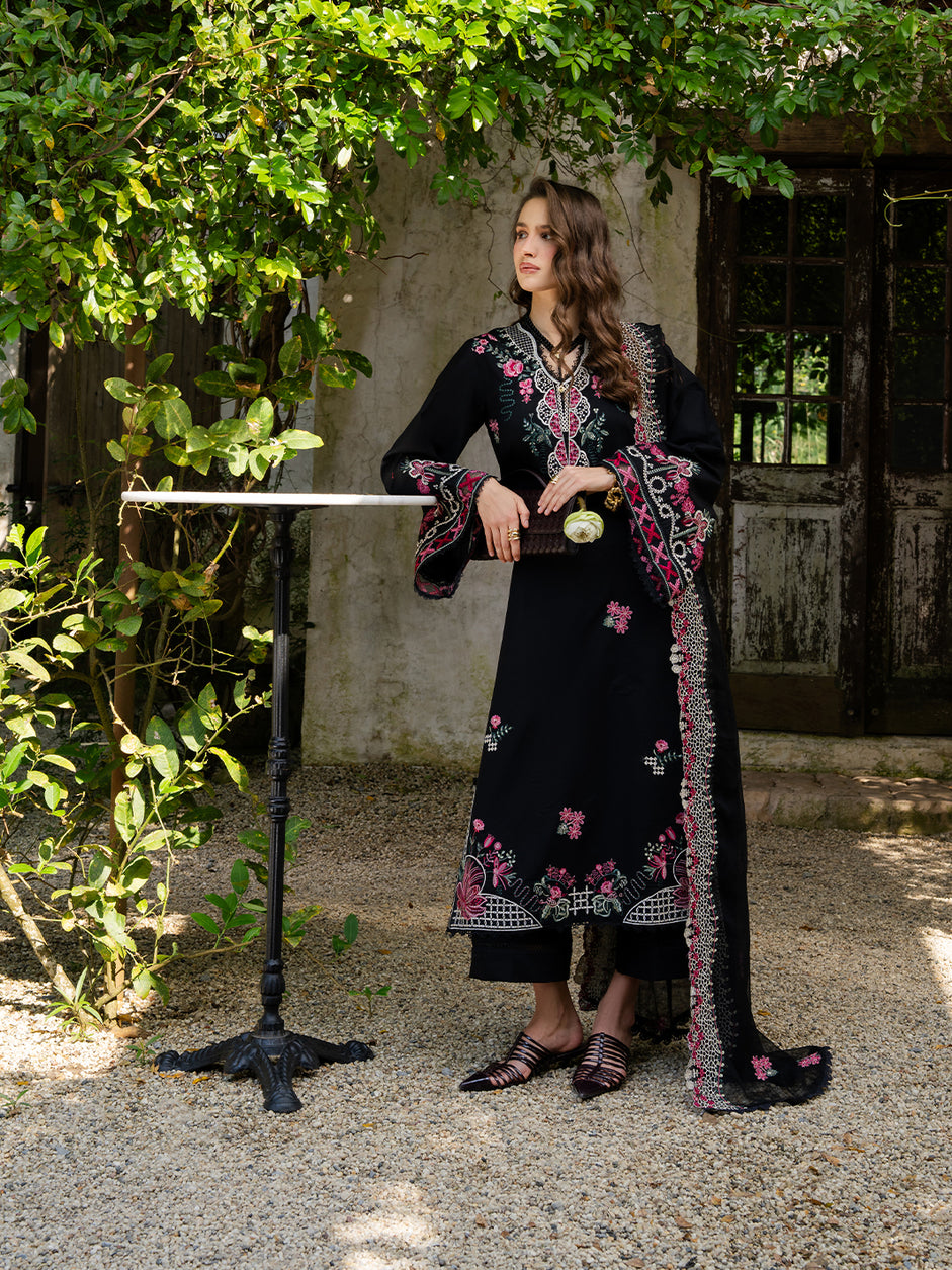 YARDS-Premium 3 Piece Lawn EMBROIDERED SHIRT WITH KHADDI NET EMBROIDERED DUPATTA AND TROUSER-BIC-4852