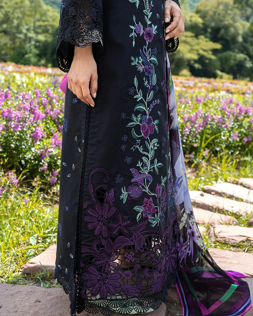 Mushq - Premium 3 Piece LAWN Embroidered SHIRT WITH Printed Silk DUPATTA AND TROUSER - JN 202