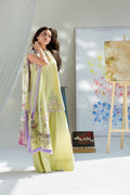 Ally's Premium 3 Piece Lawn Embroidered With Digital Printed Chiffon Dupatta-5253 FS