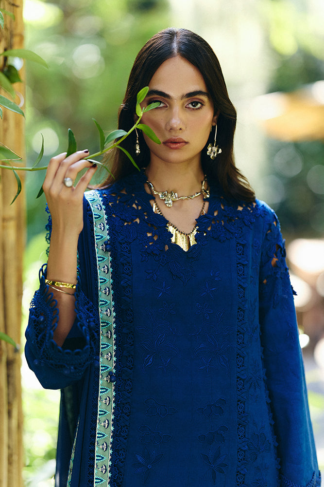 SUFFUSE-Premium 3 Piece Lawn EMBROIDERED SHIRT WITH KHAADI NET EMBROIDERED DUPATTA AND TROUSER-BIC-4815
