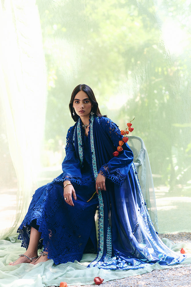 SUFFUSE-Premium 3 Piece Lawn EMBROIDERED SHIRT WITH KHAADI NET EMBROIDERED DUPATTA AND TROUSER-BIC-4815