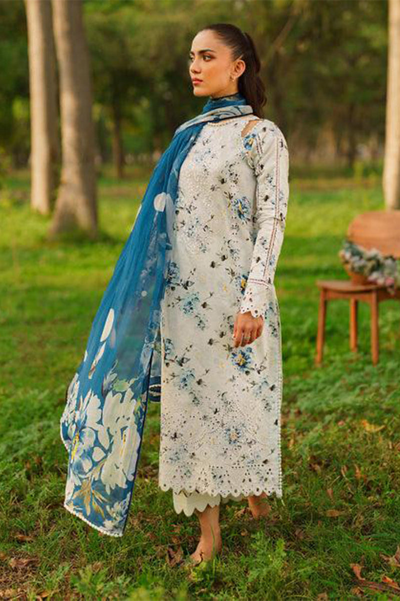 Premium 3 Piece Printed Lawn Shirt With Voile Printed Dupatta-1546 FS