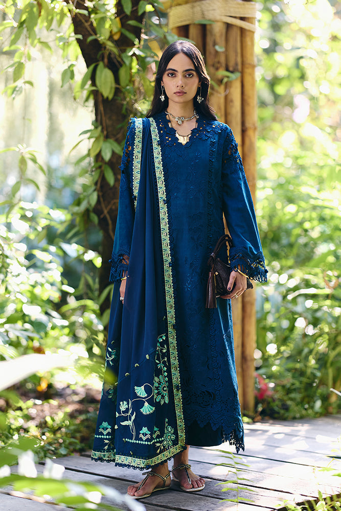 SUFFUSE-Premium 3 Piece Lawn EMBROIDERED SHIRT WITH KHAADI NET EMBROIDERED DUPATTA AND TROUSER-BIC-4815