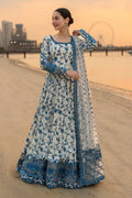 FAIZA SAQLAIN-FROCK Premium 3 Piece Lawn EMBROIDERED SHIRT WITH NET EMBROIDERED DUPATTA AND TROUSER-4847
