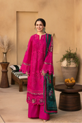 Saira Rizwan 3PC Lawn Embroidered Shirt With Digital Printed Jacquard Dupatta- 4507