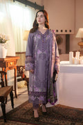 JADE-3PC LAWN CHIKAN EMBROIDERED SHIRT WITH CHIFFON PRINTED DUPATTA AND TROUSER-5189
