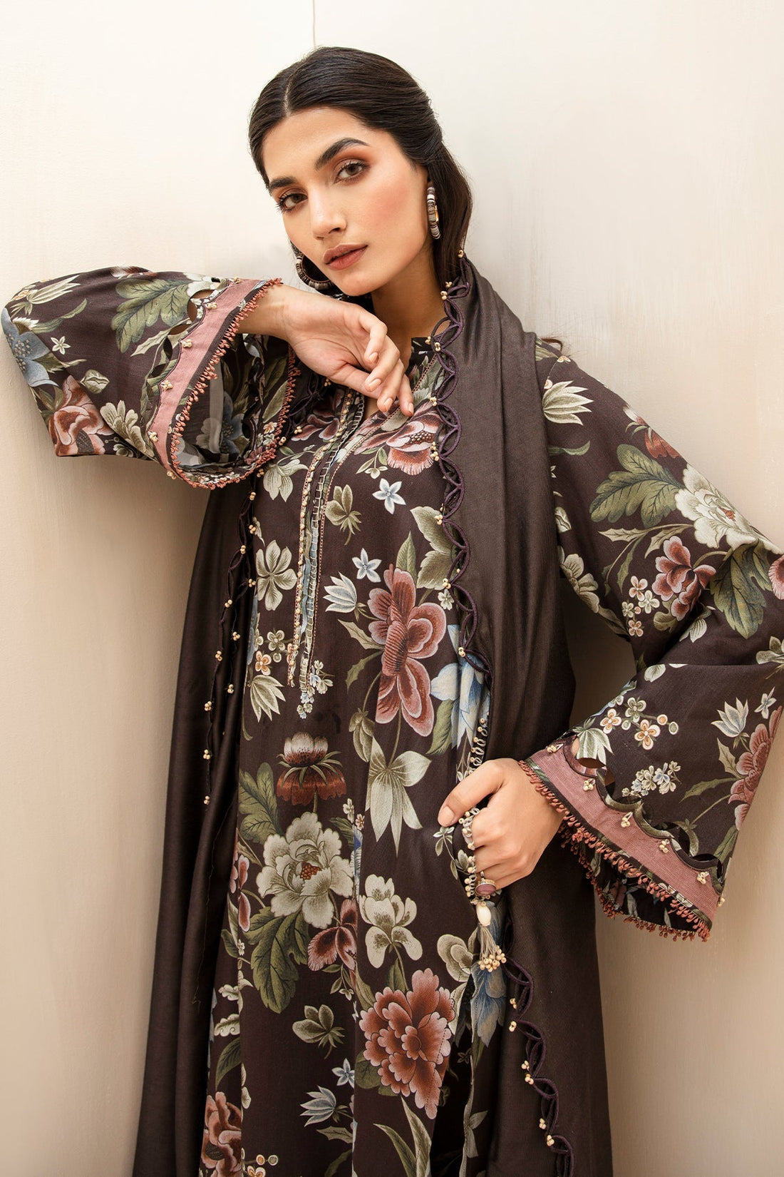 Premium 3 Piece Lawn Printed Shirt With Voile Printed Dupatta-1510 FS
