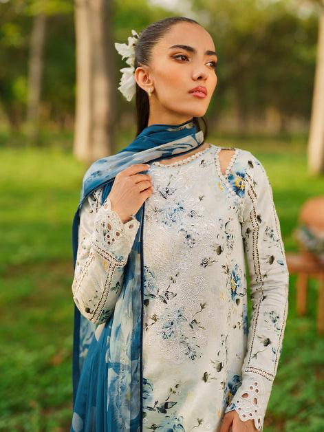 Premium 3 Piece Printed Lawn Shirt With Voile Printed Dupatta-1546 FS