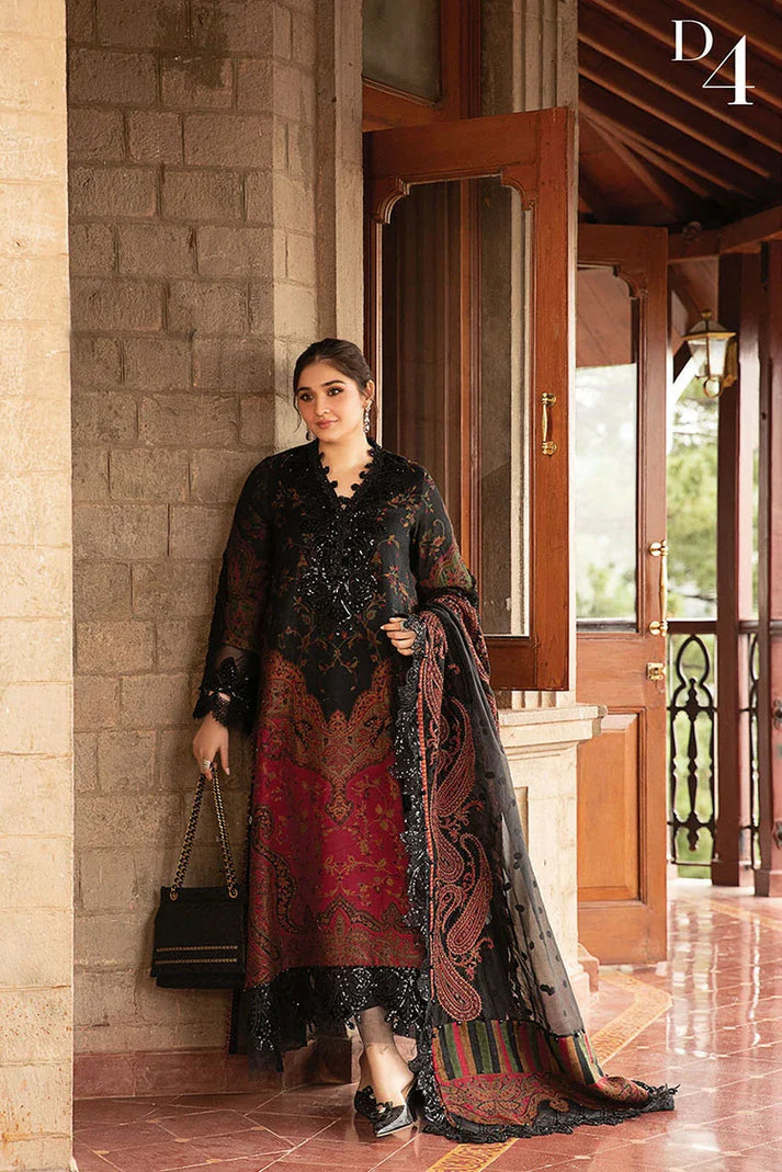 Maria B 3PC LAWN PRINTED SHIRT WITH Chiffon PRINTED DUAPTTA - D4