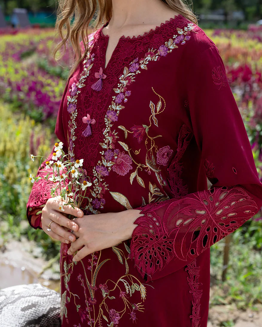 Mushq - Premium 3 Piece LAWN Embroidered SHIRT WITH Printed Silk DUPATTA AND TROUSER - JN 201