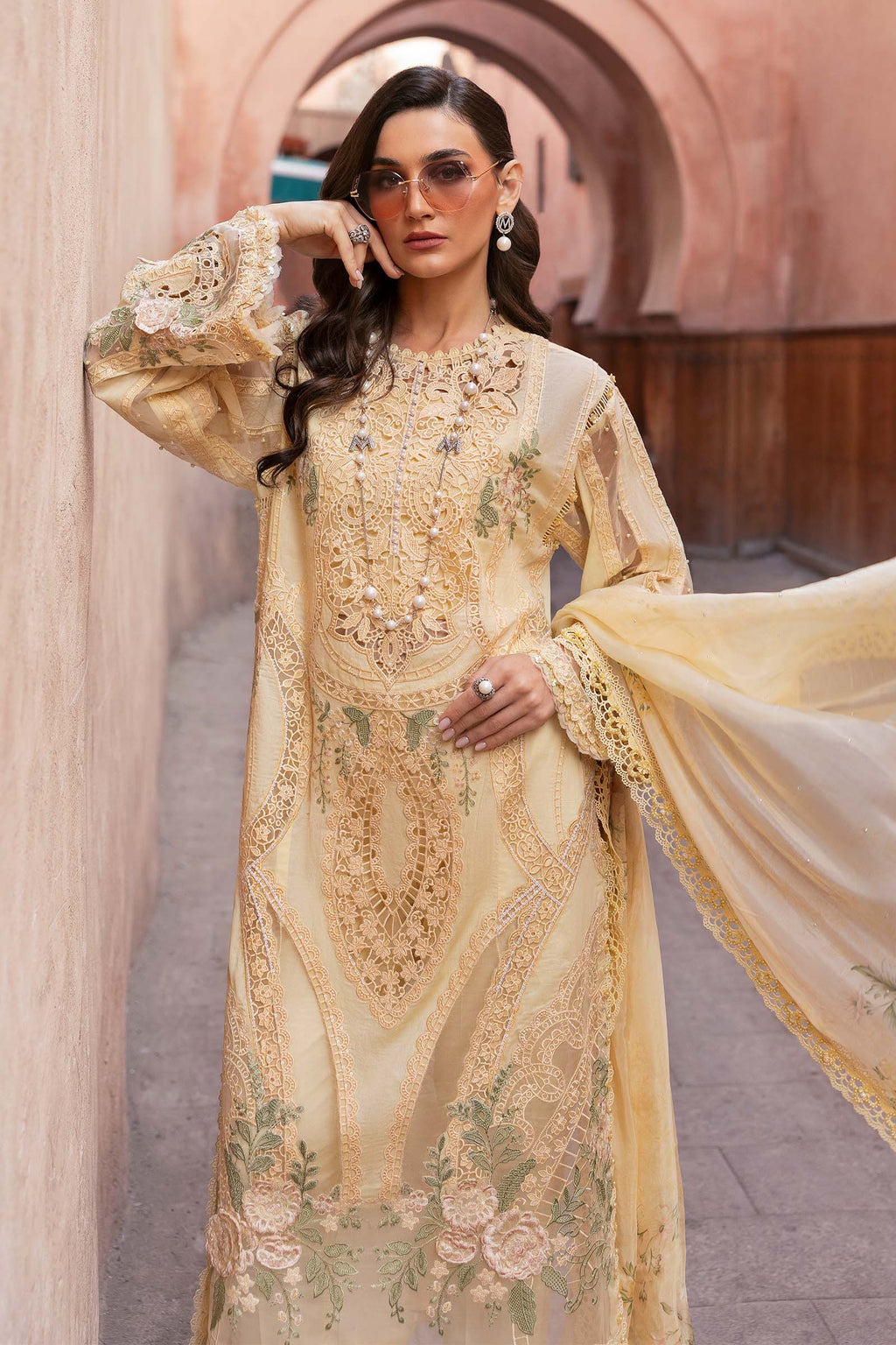 Premium 3 Piece Lawn Embroidered With Chiffon Digital Printed Dupatta - 5269 FS