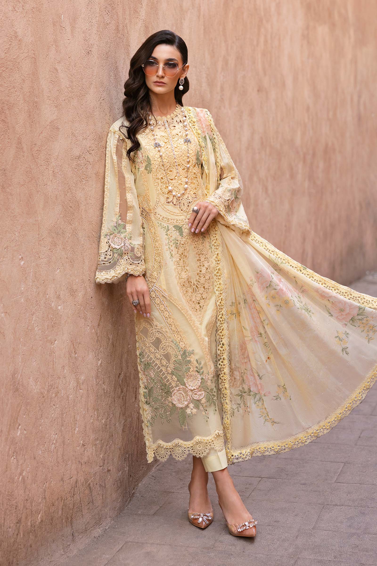 Premium 3 Piece Lawn Embroidered With Chiffon Digital Printed Dupatta - 5269 FS