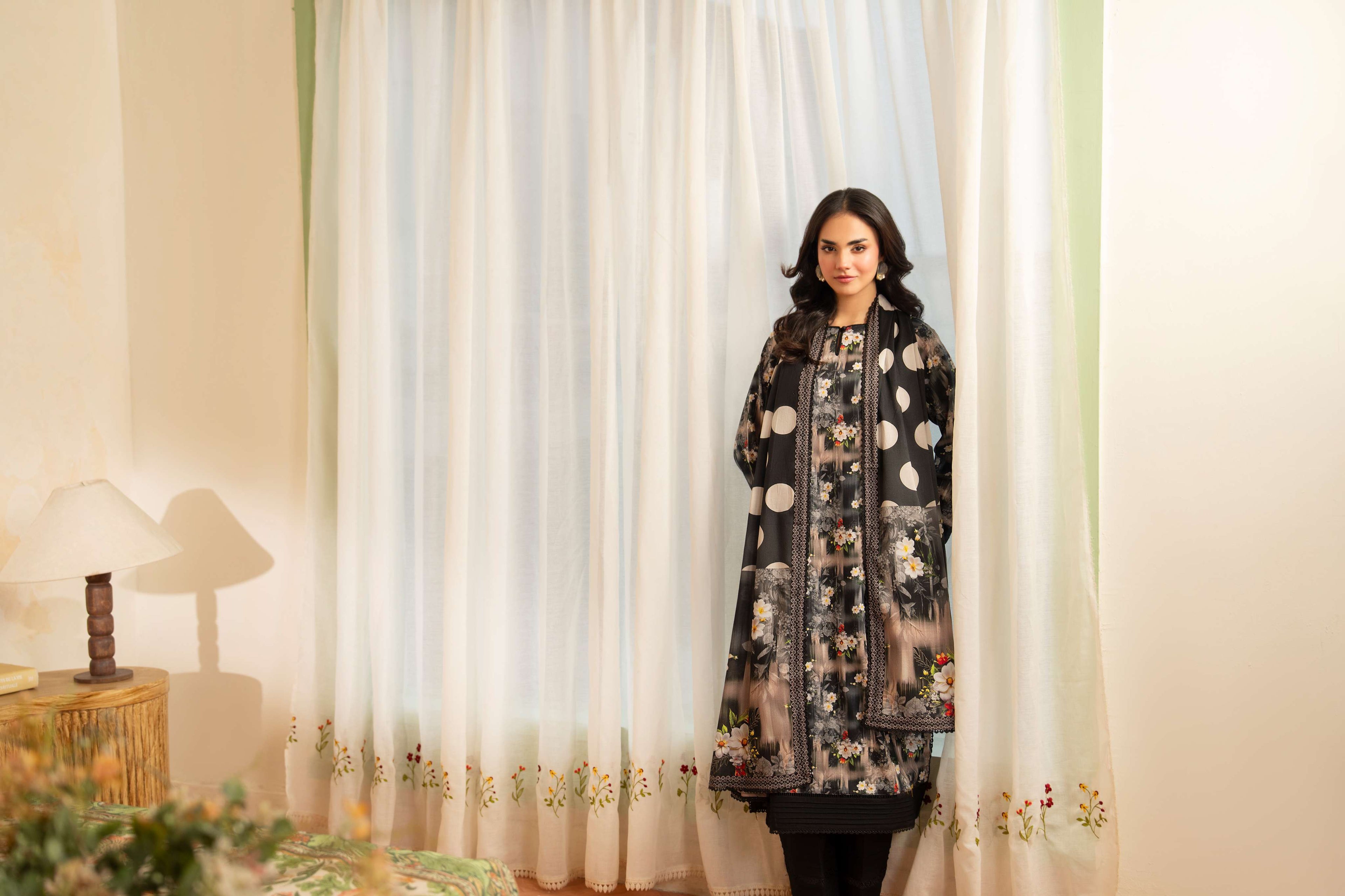 Maisa 3PC LAWN PRINTED SHIRT WITH LAWN PRINT DUPATTA AND CAMBRIC TROUSER-P-4504