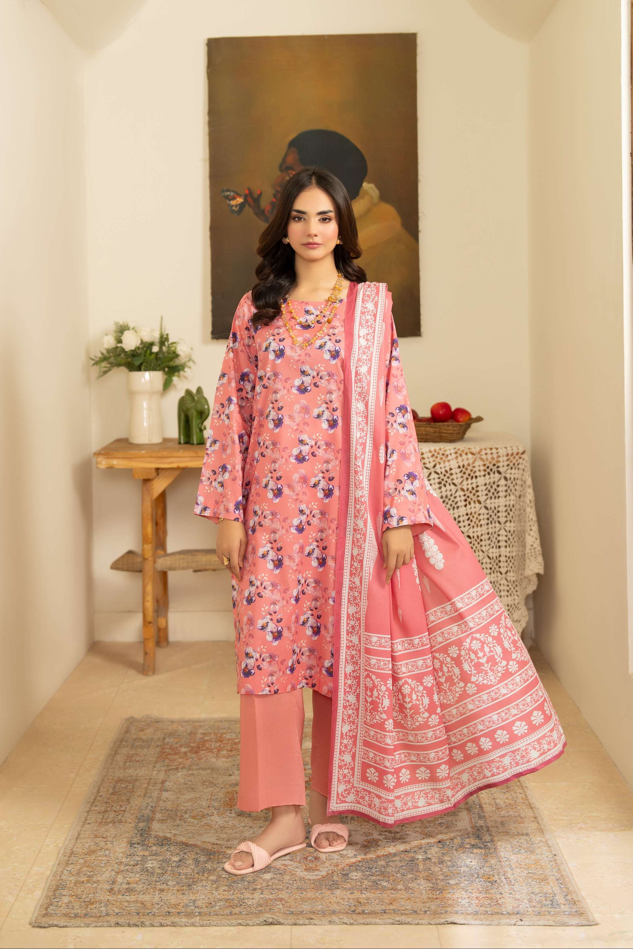 Maisa Premium 3 Piece Lawn PRINTED SHIRT WITH LAWN PRINT DUPATTA AND CAMBRIC TROUSER-P-4510