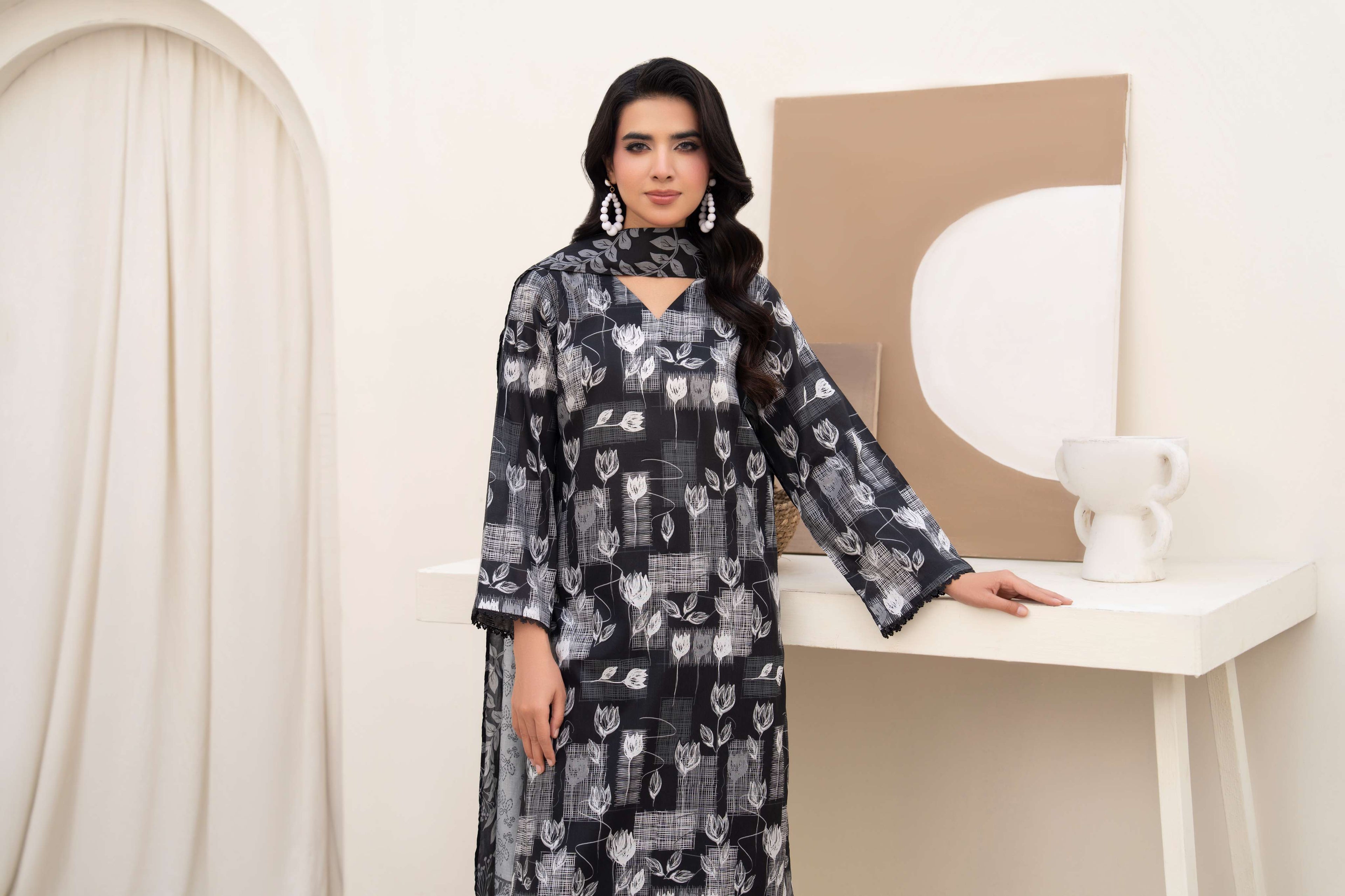 Maisa Premium 3 Piece Lawn PRINTED SHIRT WITH LAWN PRINT DUPATTA AND CAMBRIC TROUSER-P-4511