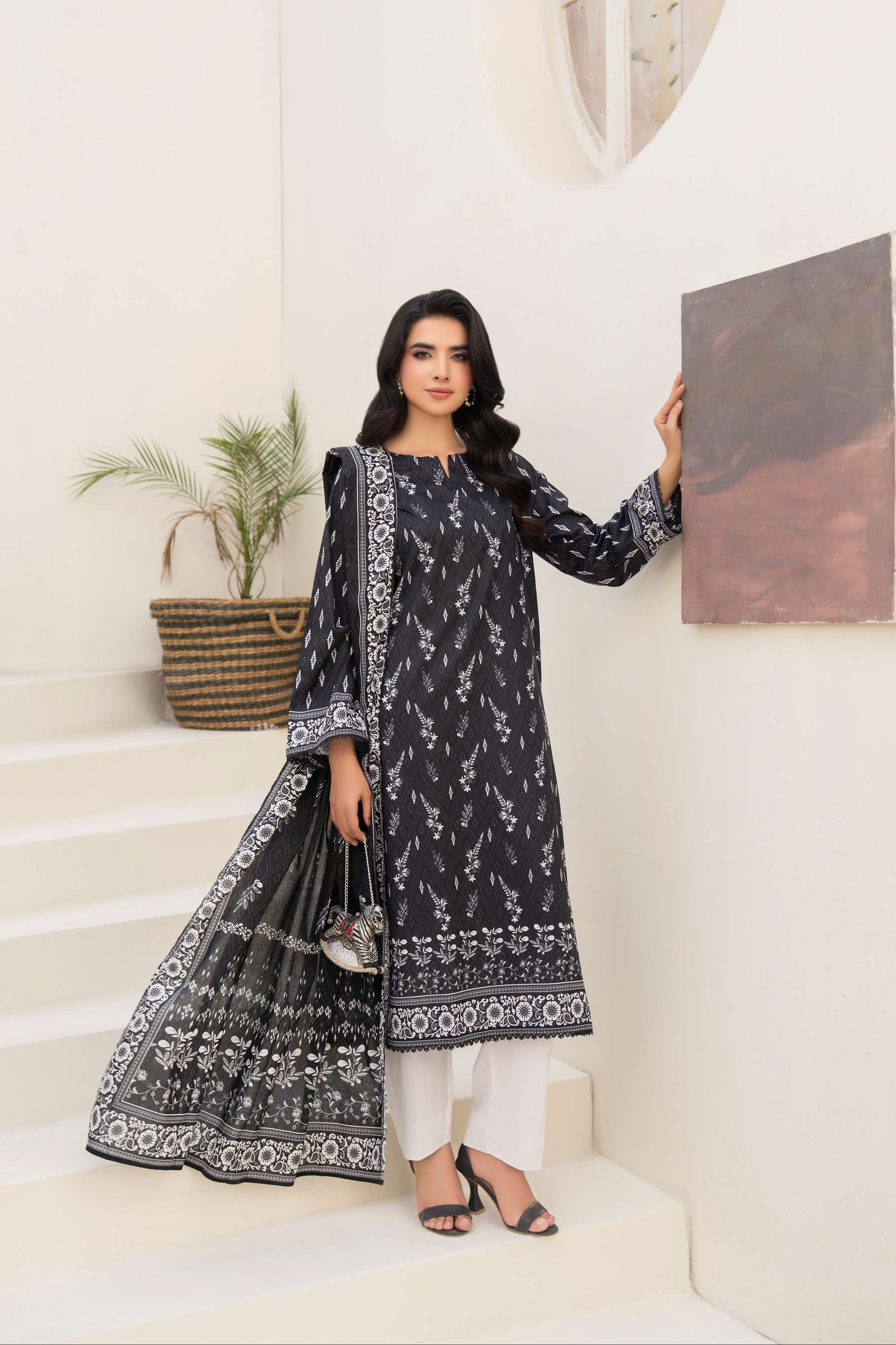 Maisa Premium 3 Piece Lawn PRINTED SHIRT WITH LAWN PRINT DUPATTA AND CAMBRIC TROUSER-P-4513