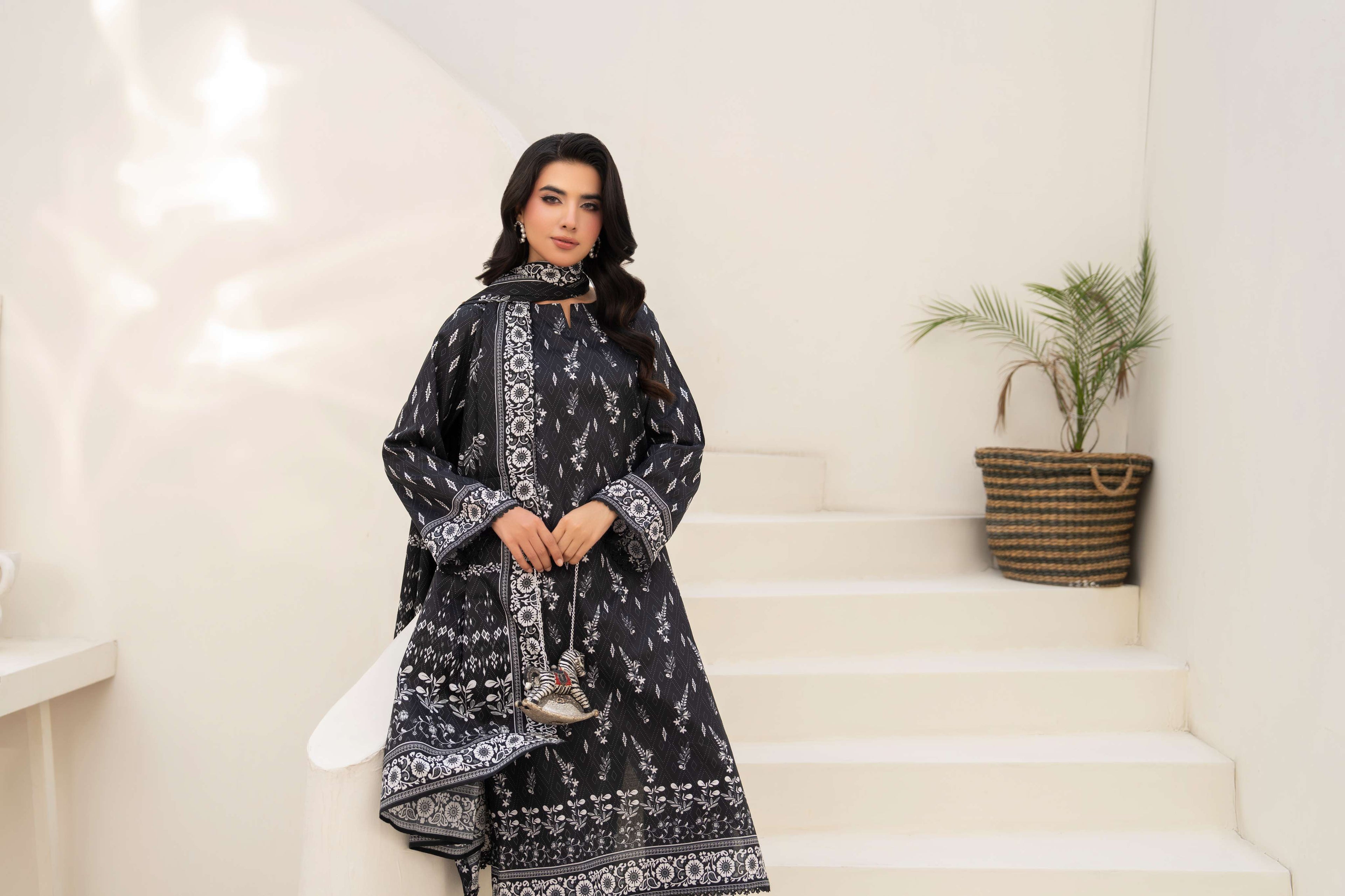 Maisa Premium 3 Piece Lawn PRINTED SHIRT WITH LAWN PRINT DUPATTA AND CAMBRIC TROUSER-P-4513
