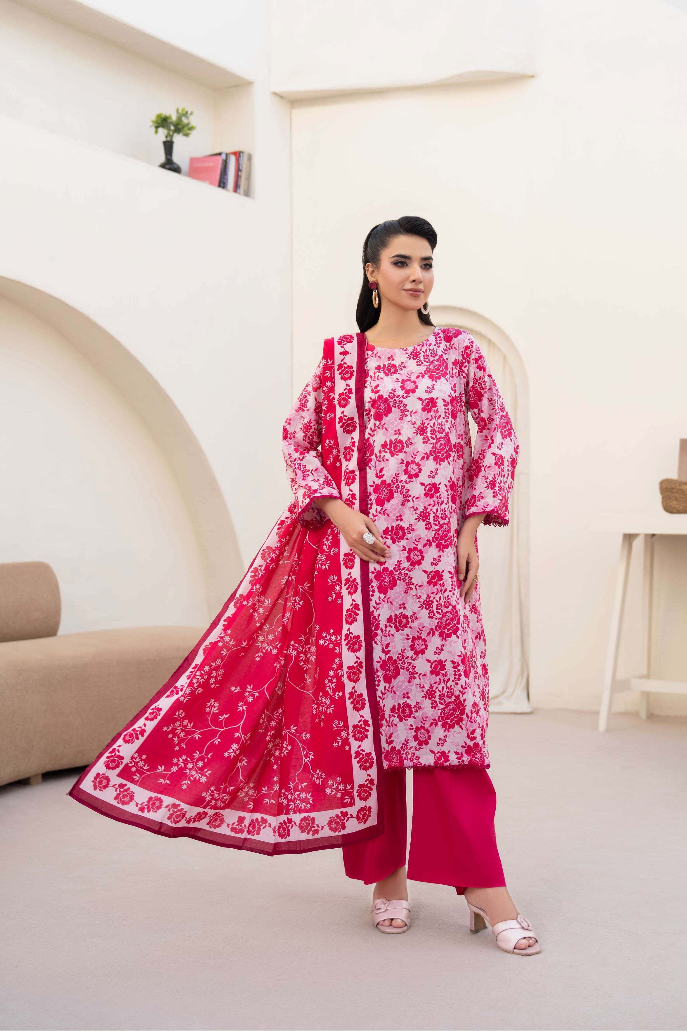 Maisa Premium 3 Piece Lawn PRINTED SHIRT WITH LAWN PRINT DUPATTA AND CAMBRIC TROUSER-P-4517