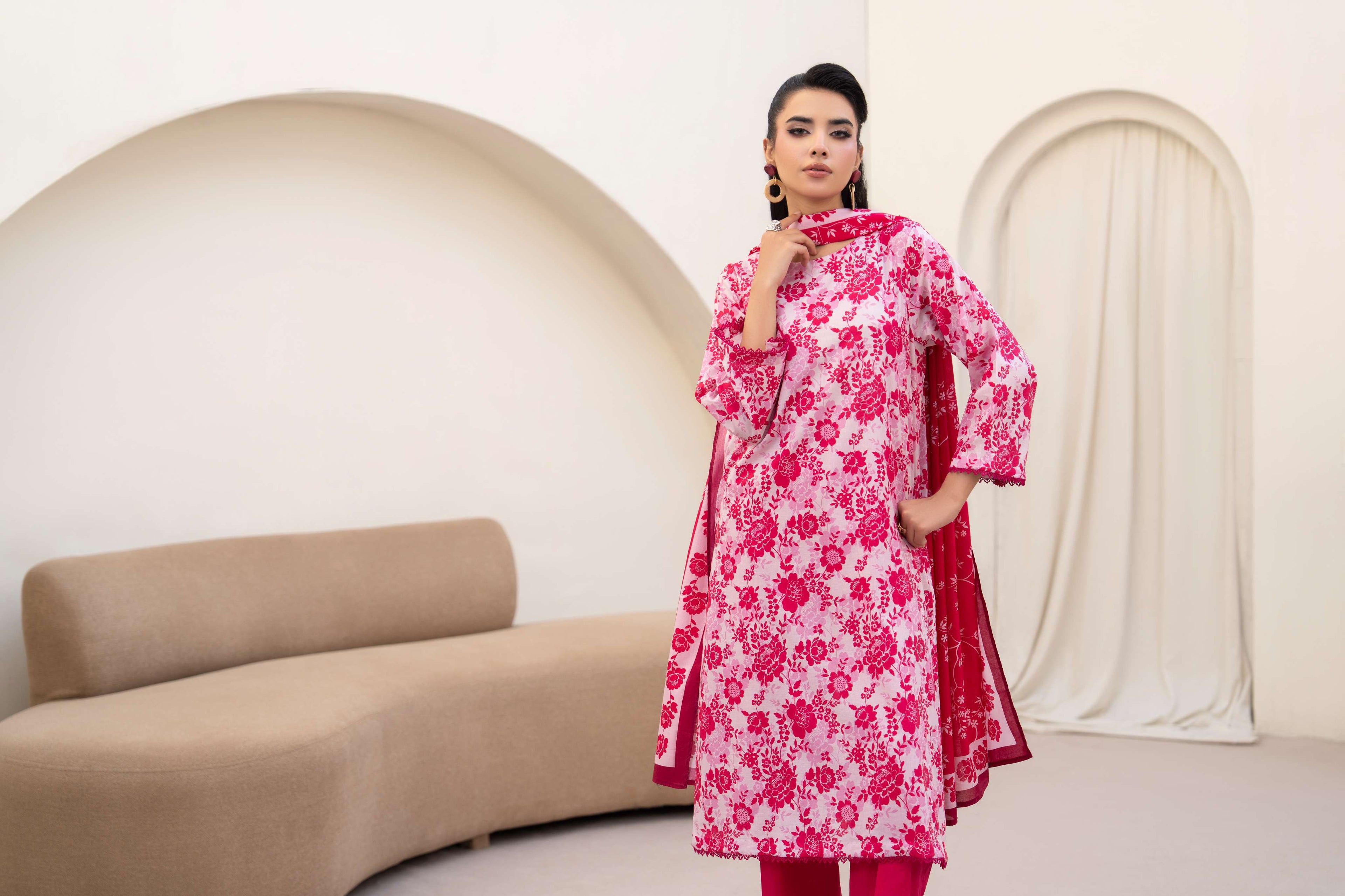 Maisa Premium 3 Piece Lawn PRINTED SHIRT WITH LAWN PRINT DUPATTA AND CAMBRIC TROUSER-P-4517