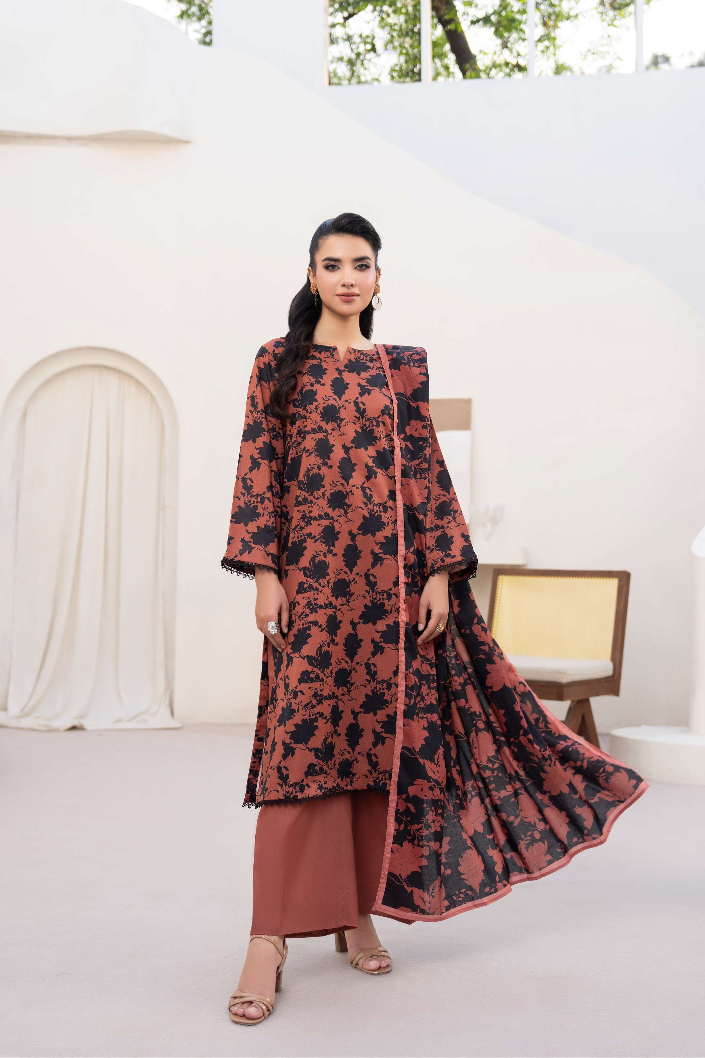 Maisa Premium 3 Piece Lawn PRINTED SHIRT WITH LAWN PRINT DUPATTA AND CAMBRIC TROUSER-P-4518