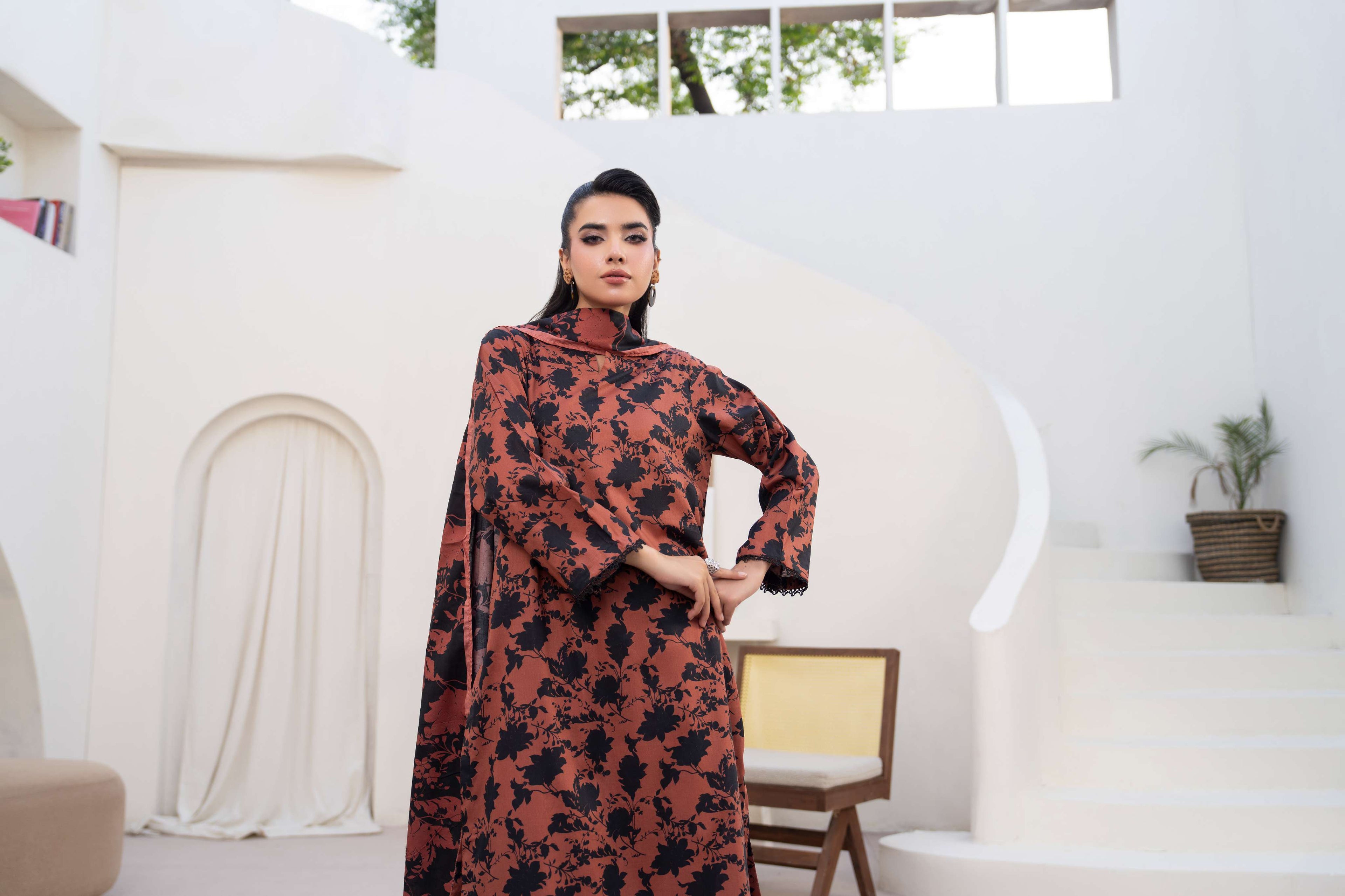 Maisa Premium 3 Piece Lawn PRINTED SHIRT WITH LAWN PRINT DUPATTA AND CAMBRIC TROUSER-P-4518