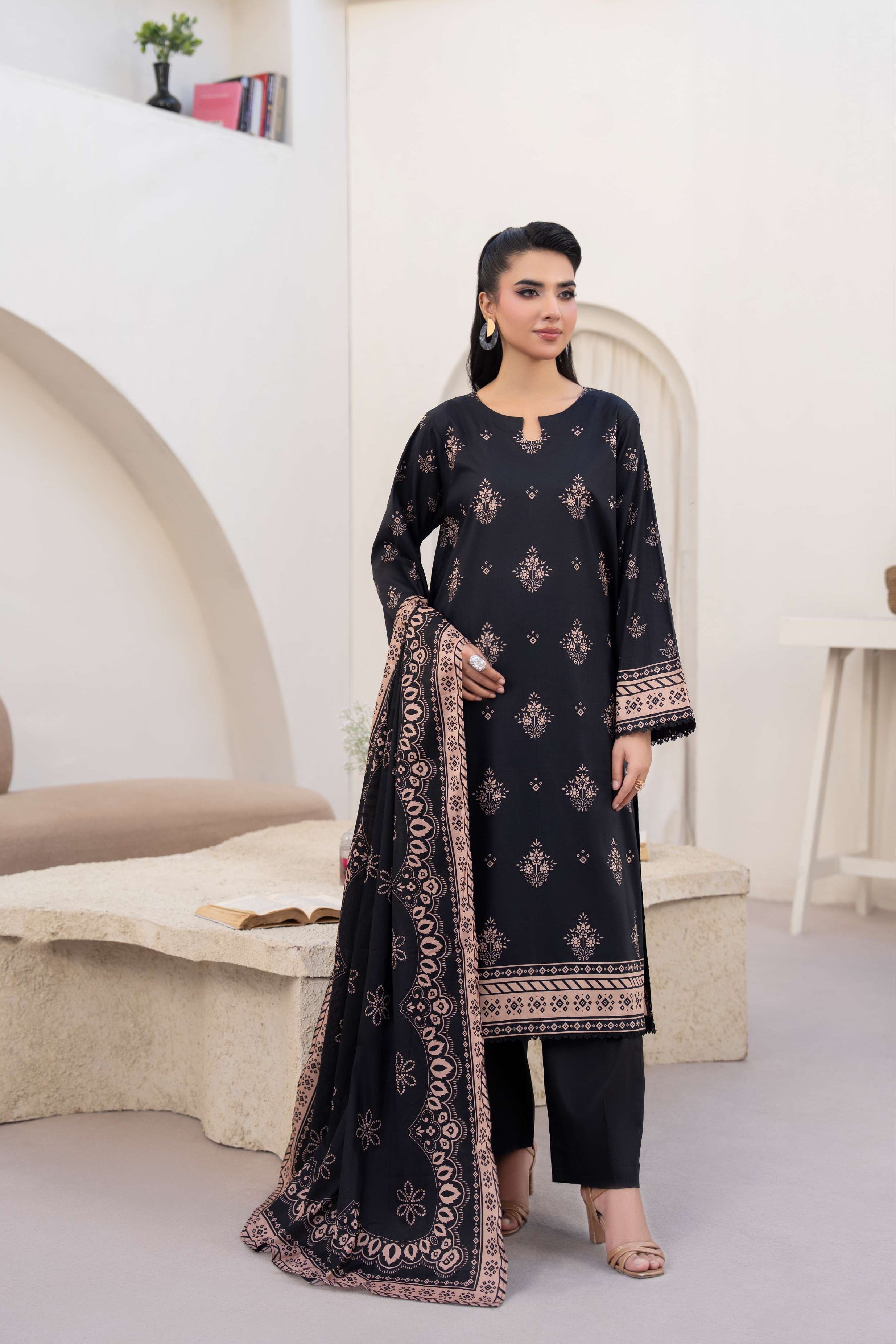 Maisa Premium 3 Piece Lawn PRINTED SHIRT WITH LAWN PRINT DUPATTA AND CAMBRIC TROUSER-P-4519