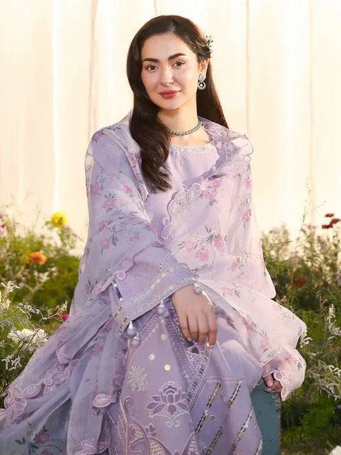 Ally's Premium 3 Piece Lawn Embroidered With Chiffon Digital Printed Dupatta - 5243 FS