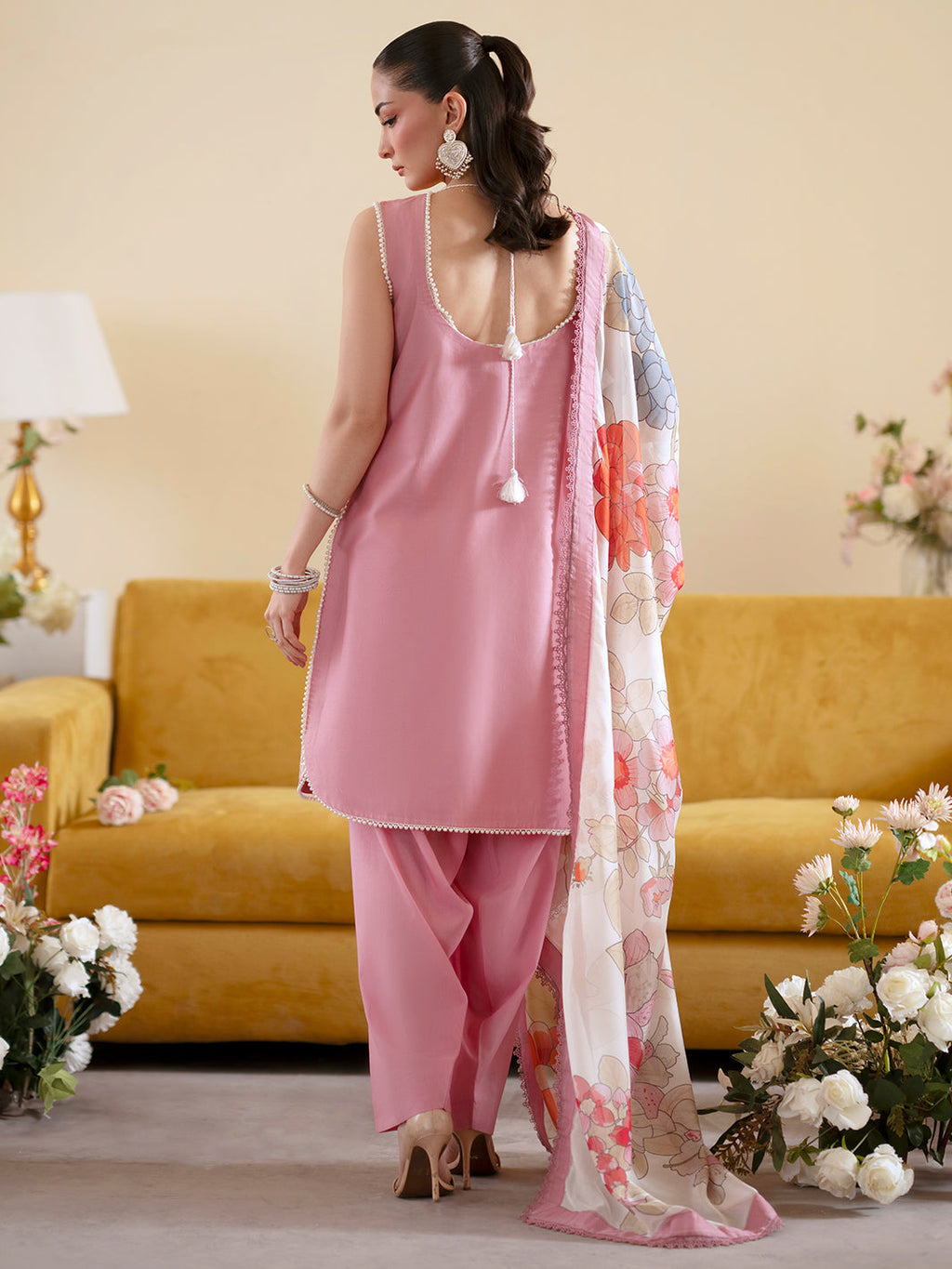 Premium 3 Piece Lawn Embroidered With Chiffon Digital Printed Dupatta-5224 FS