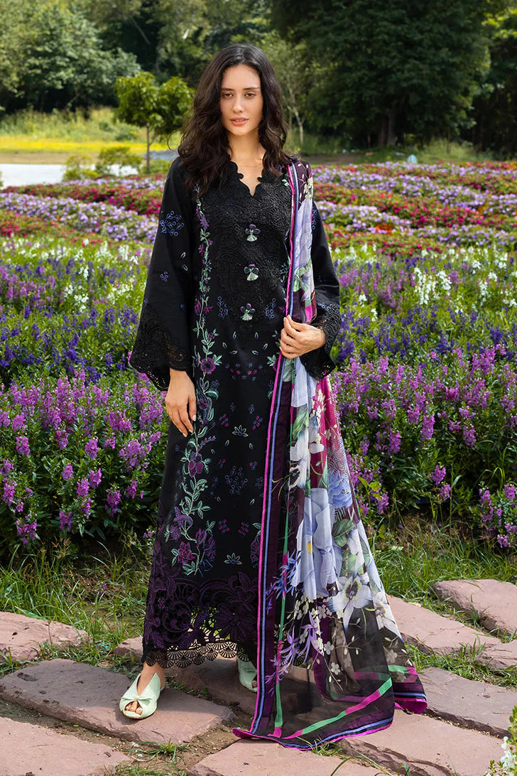 Mushq - Premium 3 Piece LAWN Embroidered SHIRT WITH Printed Silk DUPATTA AND TROUSER - JN 202