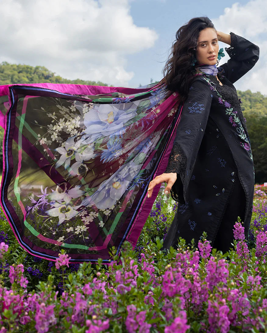Mushq - Premium 3 Piece LAWN Embroidered SHIRT WITH Printed Silk DUPATTA AND TROUSER - JN 202
