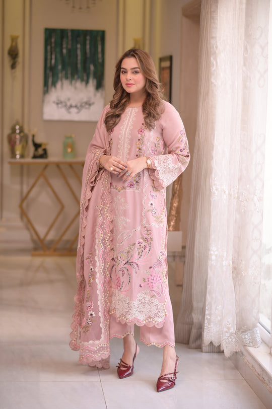 Aneelas Lawn-3PC Embroidered Shirt With Embroidered Cotton Viscose Dupatta-5107