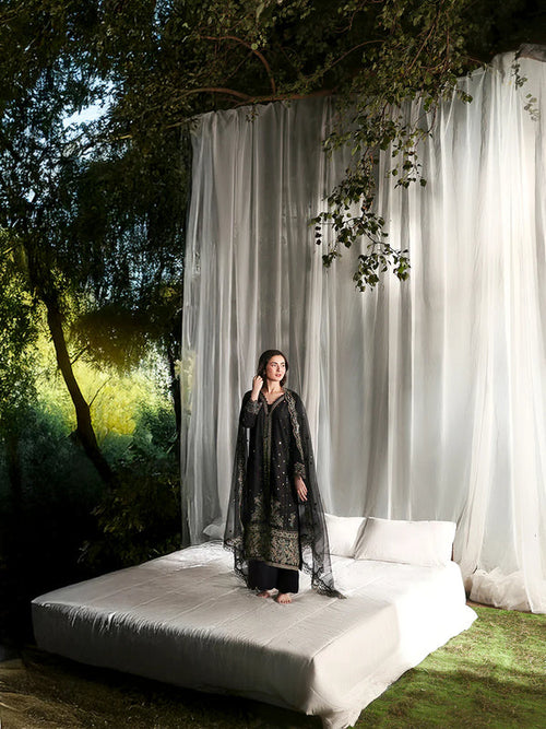 Allys Premium 3 Piece Lawn Sequence Embroidered With Organza Embroidered Dupatta- 5299 FS
