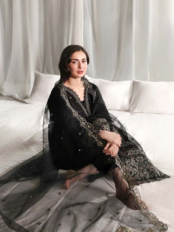 Allys Premium 3 Piece Lawn Sequence Embroidered With Organza Embroidered Dupatta- 5299 FS
