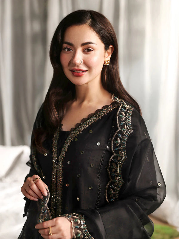 Allys Premium 3 Piece Lawn Sequence Embroidered With Organza Embroidered Dupatta- 5299 FS