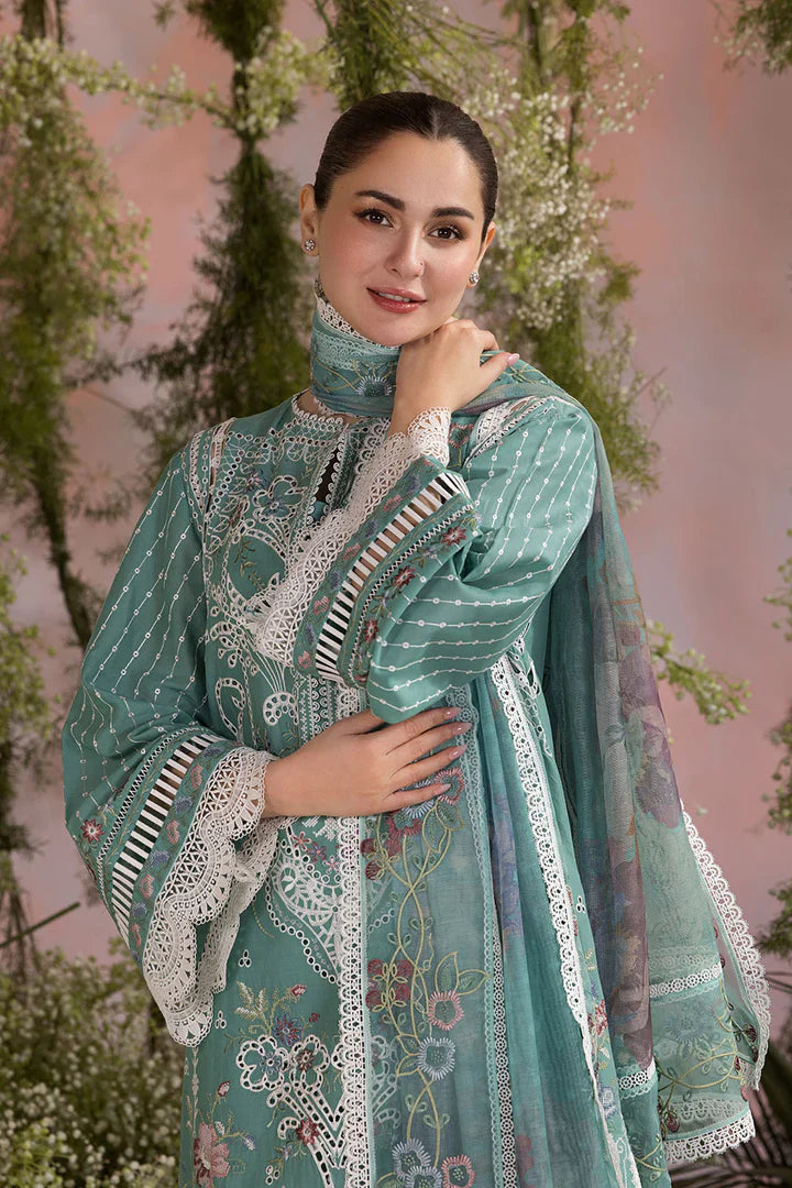 Sobia Nazir Premium 3 Piece Lawn Embroidered With Organza Digital Printed Dupatta-5193 FS