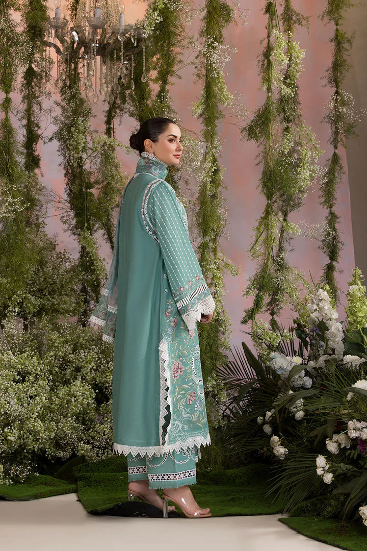 Sobia Nazir Premium 3 Piece Lawn Embroidered With Organza Digital Printed Dupatta-5193 FS