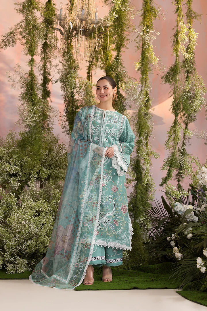 Sobia Nazir Premium 3 Piece Lawn Embroidered With Organza Digital Printed Dupatta-5193 FS