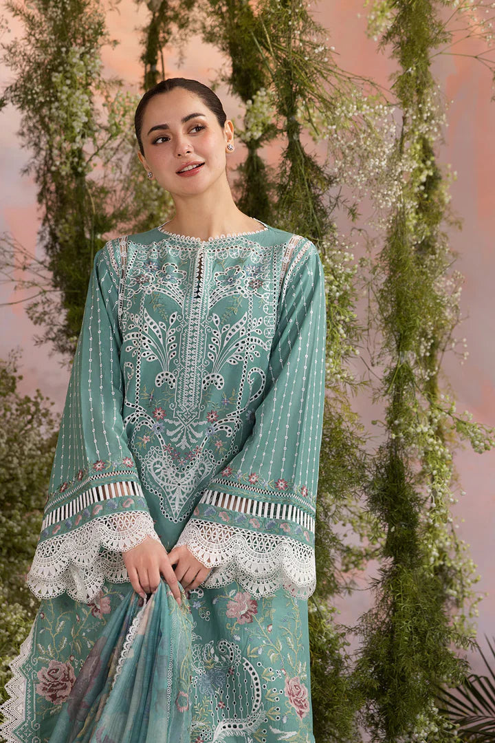 Sobia Nazir Premium 3 Piece Lawn Embroidered With Organza Digital Printed Dupatta-5193 FS