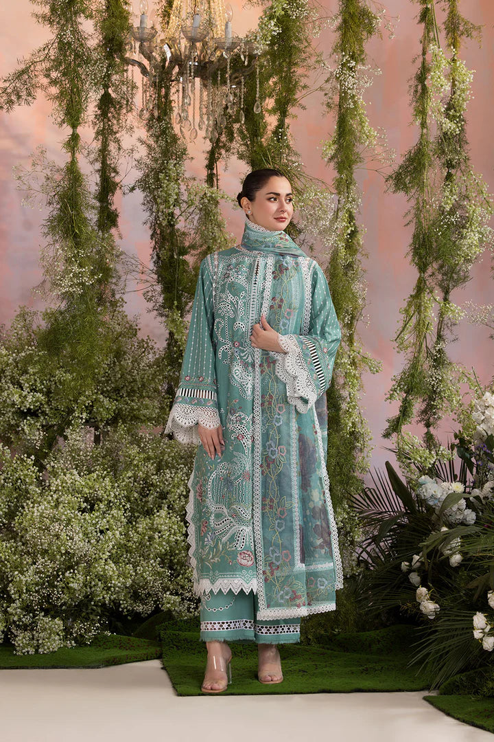Sobia Nazir Premium 3 Piece Lawn Embroidered With Organza Digital Printed Dupatta-5193 FS