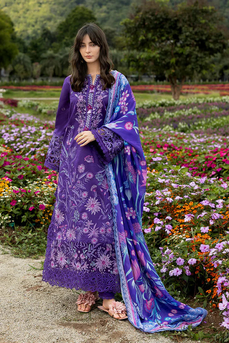 Mushq - Premium 3 Piece LAWN Embroidered SHIRT WITH Printed Silk DUPATTA AND TROUSER - JN 203
