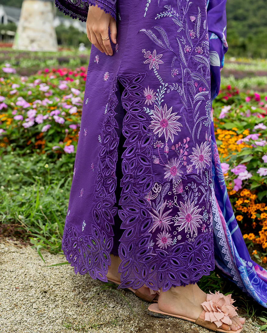 Mushq - Premium 3 Piece LAWN Embroidered SHIRT WITH Printed Silk DUPATTA AND TROUSER - JN 203