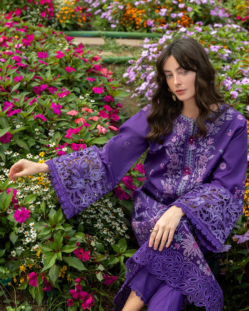 Mushq - Premium 3 Piece LAWN Embroidered SHIRT WITH Printed Silk DUPATTA AND TROUSER - JN 203