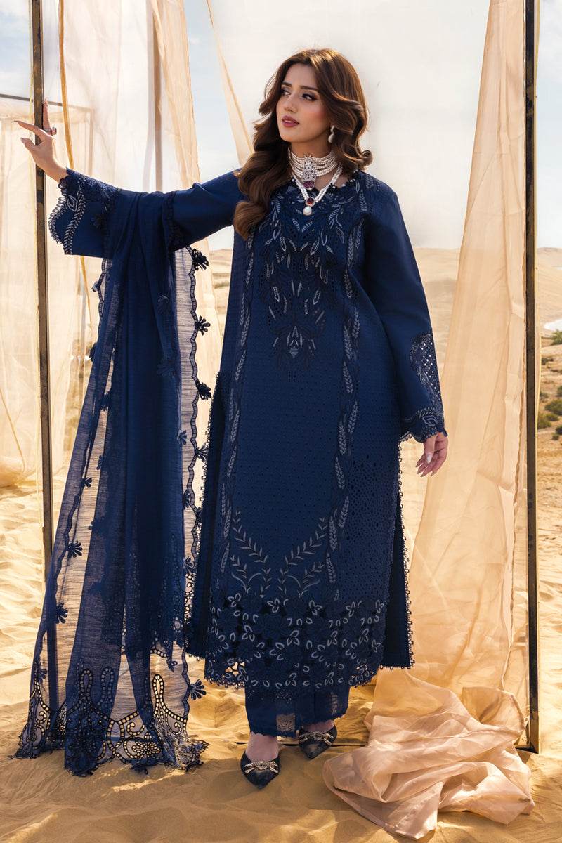 Rang Rasiya Premium 3 Piece Lawn Chikankari Embroidered With Khadi Net Embroidered Dupatta-5315 FS