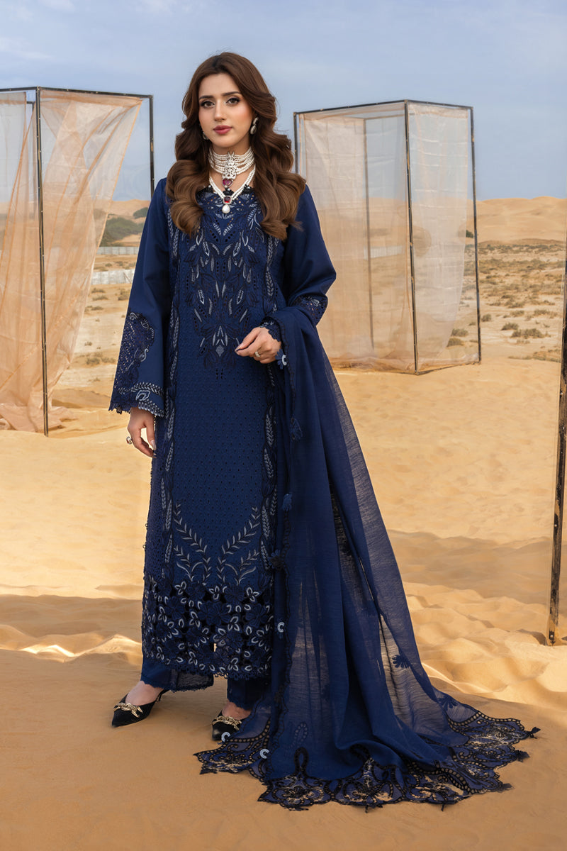 Rang Rasiya Premium 3 Piece Lawn Chikankari Embroidered With Khadi Net Embroidered Dupatta-5315 FS
