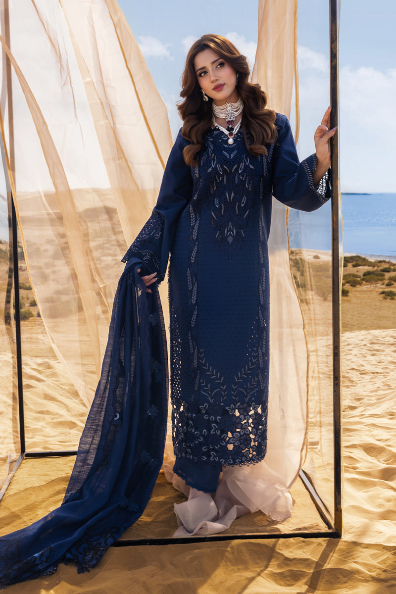 Rang Rasiya Premium 3 Piece Lawn Chikankari Embroidered With Khadi Net Embroidered Dupatta-5315 FS