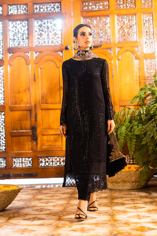 AZURE-Premium 3 Piece Lawn EMBROIDERED SHIRT WITH CHIFFOON EMBROIDERED DUPATTA AND EMB TROUSER-BIC-4559