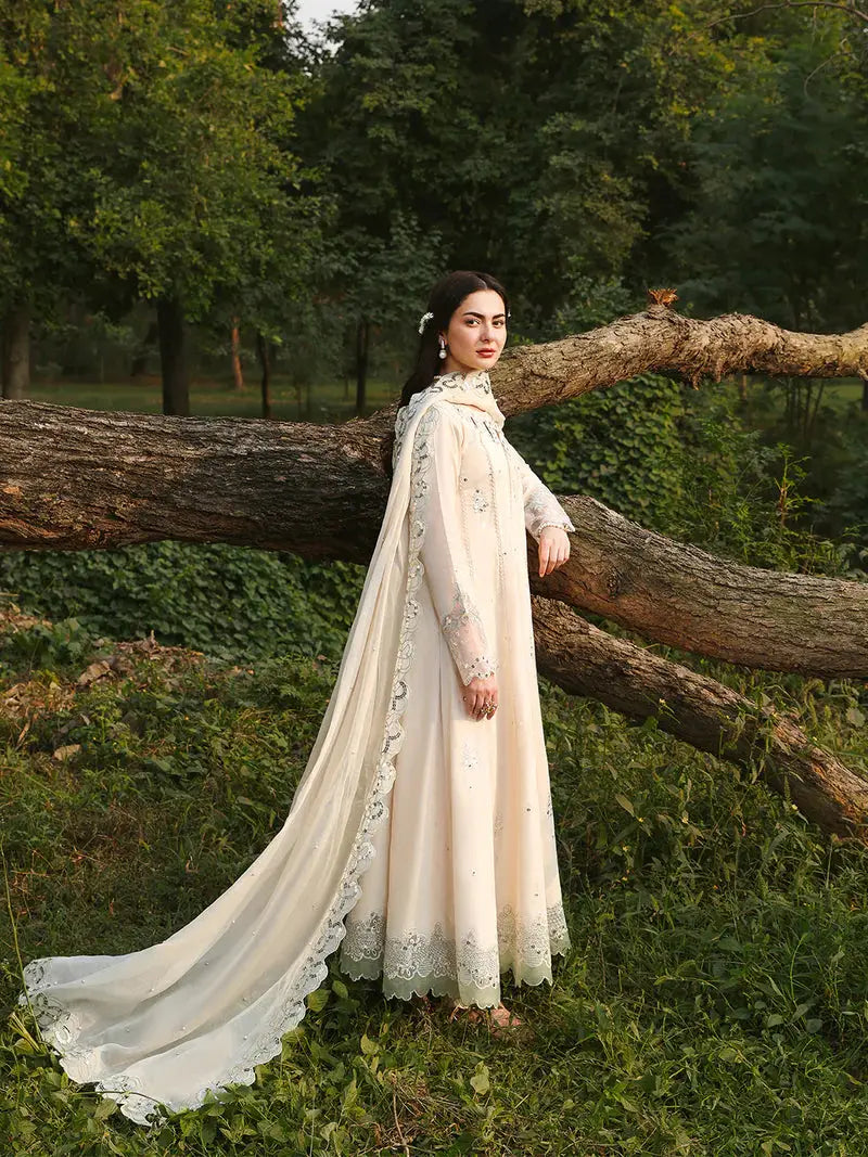 Jade Premium 3 Piece Lawn Sequence Embroidered With Khadi Net Embroidered Dupatta-5249 FS