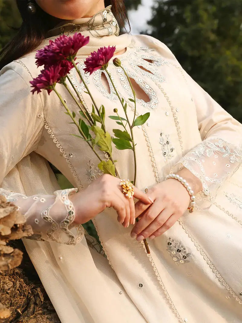 Jade Premium 3 Piece Lawn Sequence Embroidered With Khadi Net Embroidered Dupatta-5249 FS
