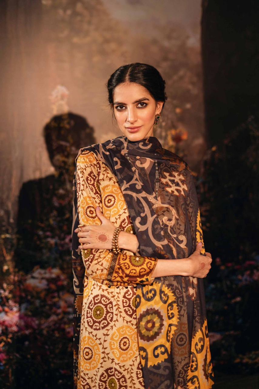 NISHAT Premium 3 Piece Lawn Printed With Printed Voile Dupatta-754 FS